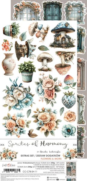 Комплект дизайнерска хартия с елементи за изрязване - Sprites Of Harmony MIX - 18 листа