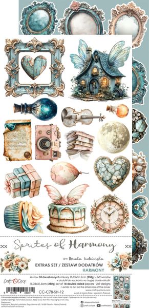 Комплект дизайнерска хартия с елементи за изрязване - Sprites Of Harmony MIX - 18 листа