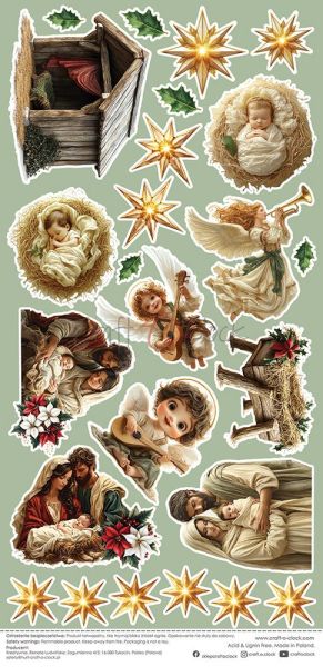 Дизайнерска хартия с елементи за изрязване - Oh, Christmas Night -1 лист