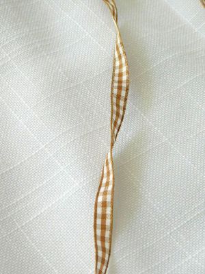 Панделка -  Кафяво и бяло каре  - 0,60 см - 2 м.