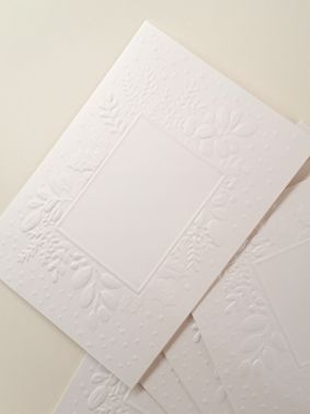 Релефни Заготовки за картички - Бяла Зимна рамка - 5 бр.