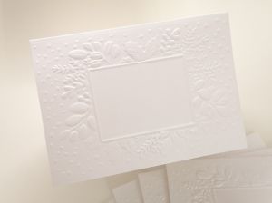 Релефни Заготовки за картички - Бяла Зимна рамка - 5 бр.