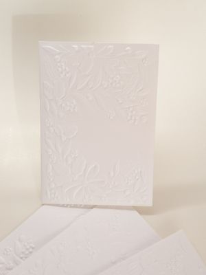 Релефни Заготовки за картички - Бяла Зимна клонка - 4 бр.