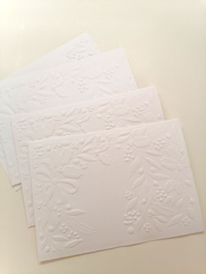 Релефни Заготовки за картички - Бяла Зимна клонка - 4 бр.