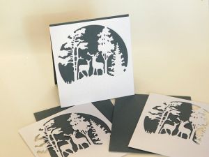 Заготовки за картички - Зимна приказка Сиво - 3 бр.