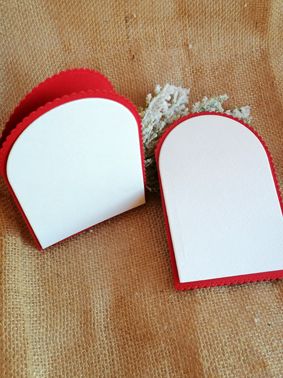 Заготовки за картички - Арка Червено и бяло - 2 бр.