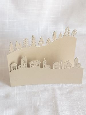 Заготовка за картичка Zig-ZAg 2 - Пясък перла - Зимен град - 1 бр.