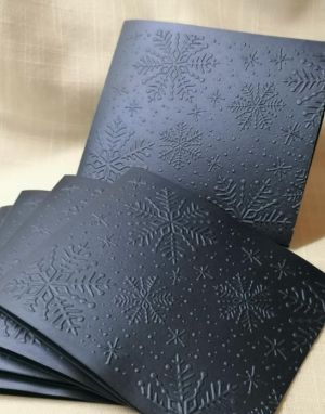 Перлени Релефни заготовки за картички - Blue Steel  Снежинки - 5 бр