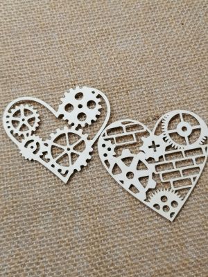 Орнамент - Сърце Зъбни колелета и тухли - 7,50 х 7,00 - 2 вида