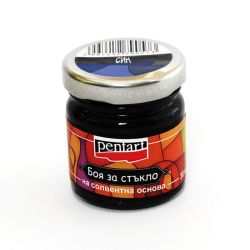 Витражна Боя за стъкло - син - 30мл.