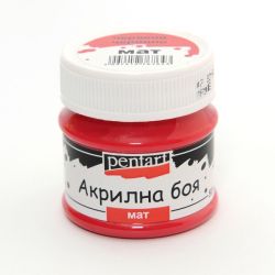 Акрилна боя мат - червено червило - 50мл.