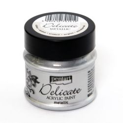 Акрилна боя металик деликатна - сребро - 50мл.