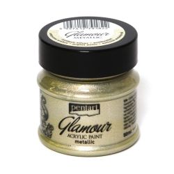 Акрилна боя металик гламър - антично сребро - 50мл.