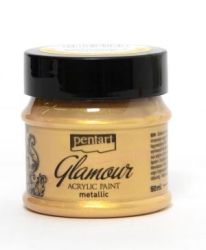 Акрилна боя металик гламър - наситено злато - 50мл.