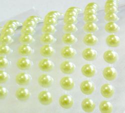 Полусферични перли - Светло жълто - 84 бр.