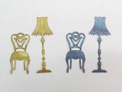 Комплект винтидж стол и лампион - 2 бр.