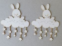Зайче в облаците - 2 бр.- 6,50 х 9,00  см