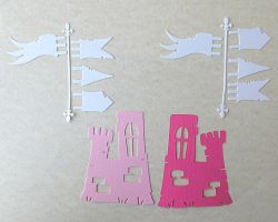 Замъци със знамена - Розови - 12 елемента