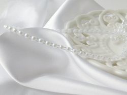 Наниз полусферични перли - Бяло - 4 мм.-  2.00 м.