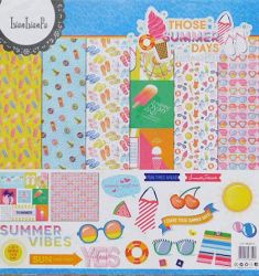 Комплект дизайнерска хартия - Summer Vibes - 12  листа