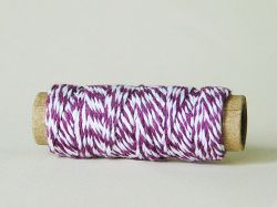Усукан конец- Бяло и лилаво - 10 м / 1,5 мм