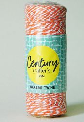 Усукан конец - Бяло и оранжево  - 75 м / 1,5 мм