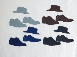 Елементи от хартия - Шапки и обувки - 12 елемента