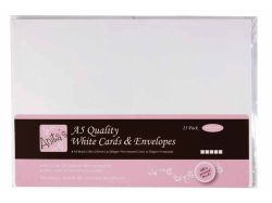 Комплект картички с пликове Бяло - 21,00 х 14,90 см - 25 бр