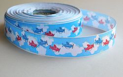 Панделка рипс - Синьо Самолети - 3,00 м./ 2,50см