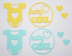 Хартиени елементи "Baby girl 2" - 8бр.