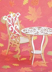 Елементи за експлодираща кутия - Градинска маса и  стол