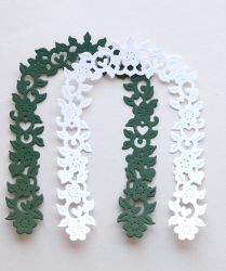 Арка цветя и клонки - Бяло и Зелено - 2 бр.