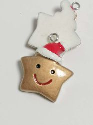 Висулка - Звездичка с коледна шапка