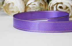 Панделка ролка - Тъмно лилава със златен кант - 9 м.