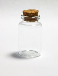 Стъклено шишенце с коркова тапа - 1бр. (50 х 30 мм.)