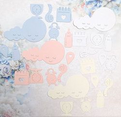 Елементи от хартия - Бебешка Визитка  - 28 елемента