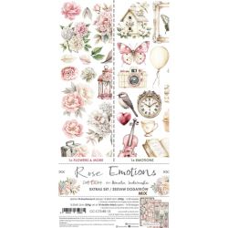 Комплект дизайнерска хартия с елементи за изрязване - Rose Emotions - 18 листа