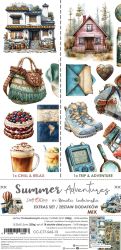 Комплект дизайнерска хартия с елементи за изрязване - Summer Adventures MIX - 18 листа
