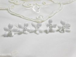 Ръчно изработени цветя от плат - Мини Бяло - 5 бр.