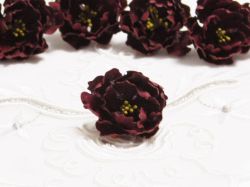 Ръчно изработени цветя от плат - Бордо - 1 бр.