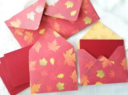 Комплект пликове с вложки - Листа - 8,50 х 10,50 см - 4 бр.