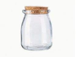 Стъклено бурканче с коркова тапа - Ø 5,50 см. х 7,00 см - 100 мл.