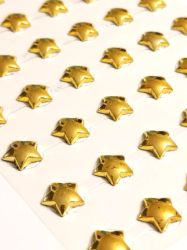 Полусферични самозалепващи перли - Звезди Злато - 54 бр.