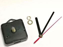 Часовников механизъм - плавен ( дълга резба ) - Черни Прави стрелки