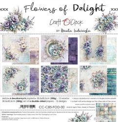 Комплект дизайнерска хартия - Flowers Of Delight - 6 листа
