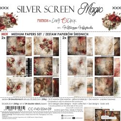 Комплект дизайнерска хартия - Silver Screen Magic - 24 листа