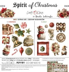 Комплект дизайнерска хартия с елементи за изрязване - MIX / Spirit Of Christmas  - 8 листа