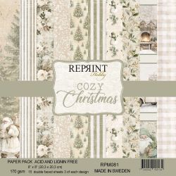 Комплект дизайнерска хартия 20,3х20,30см - Cozy Christmas - 15 листа