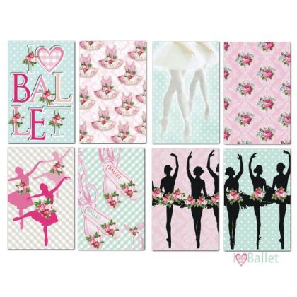 Decorer хартия - I love ballet - 7 х 10.8см. - 24 листа