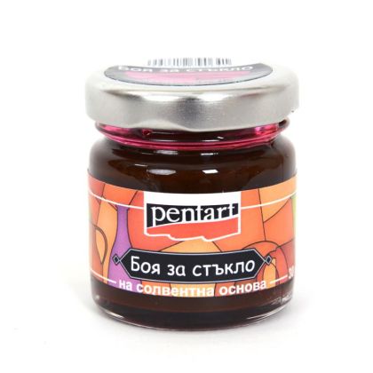 Витражна Боя за стъкло - розов - 30мл.